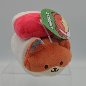 Anirollz Foxiroll Fox Shrimp Sushi Plush Stuffed Toy Food 7" NWT ROUND 1